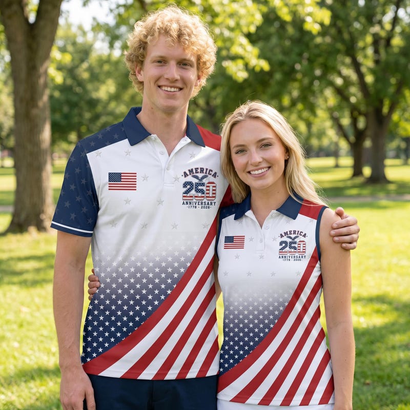 American Independence 250th Anniversary Golf Flag 1776 2026 Hawaiian Shirt For Island Getaway And Easygoing Fashion