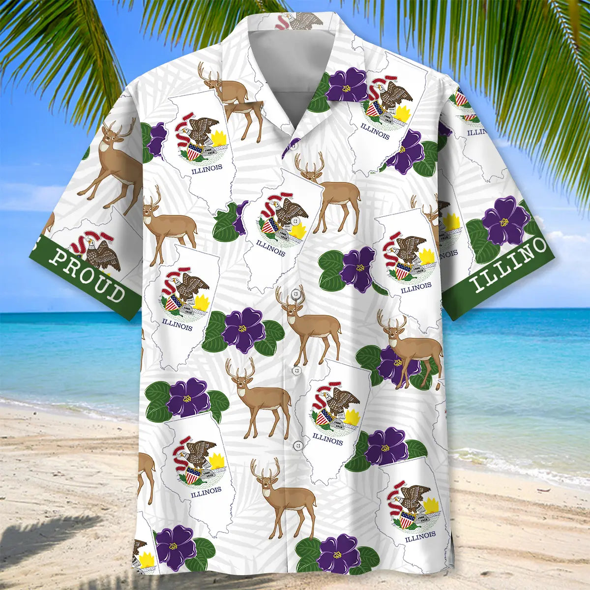 Illinois State Proud Hawaiian Shirt For Summer Road Trip And Beachside Style