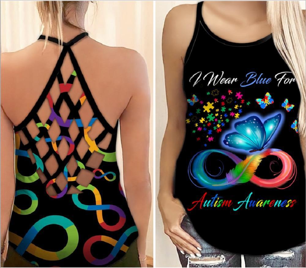 Autism Awareness Wear Blue Hollow Tank Top For Community Events And Positive Support