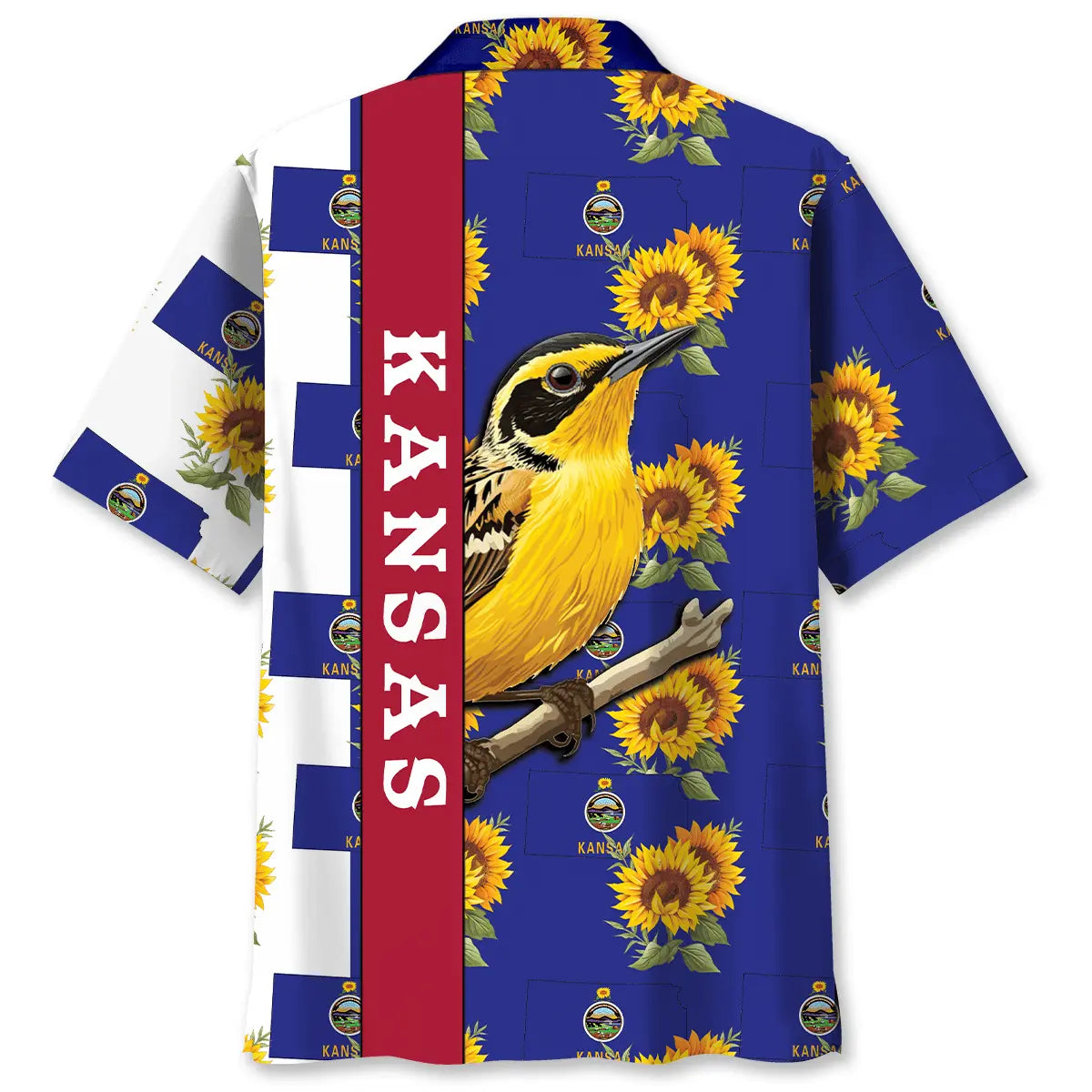 Kansas Heritage Hawaiian Shirt For Tropical Holidays, Outdoor Gatherings, And Everyday Comfort