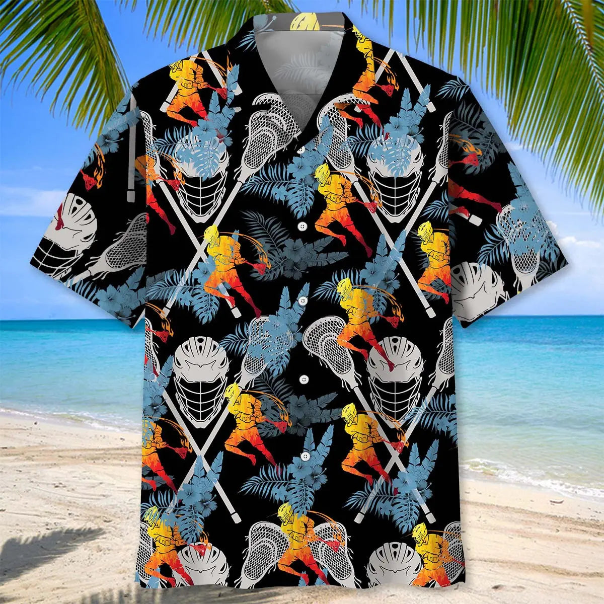 Tropical Lacrosse Hawaiian Shirt For Tropical Holidays, Outdoor Gatherings, And Everyday Comfort