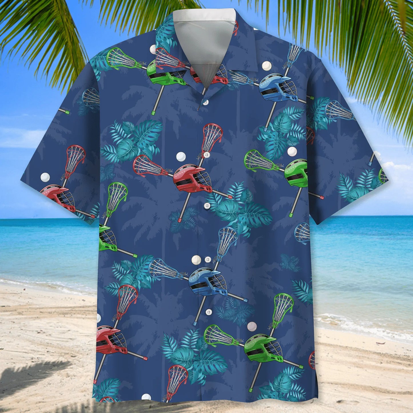 Tropical Lacrosse Hawaiian Shirt For Tropical Holidays, Outdoor Gatherings, And Everyday Comfort