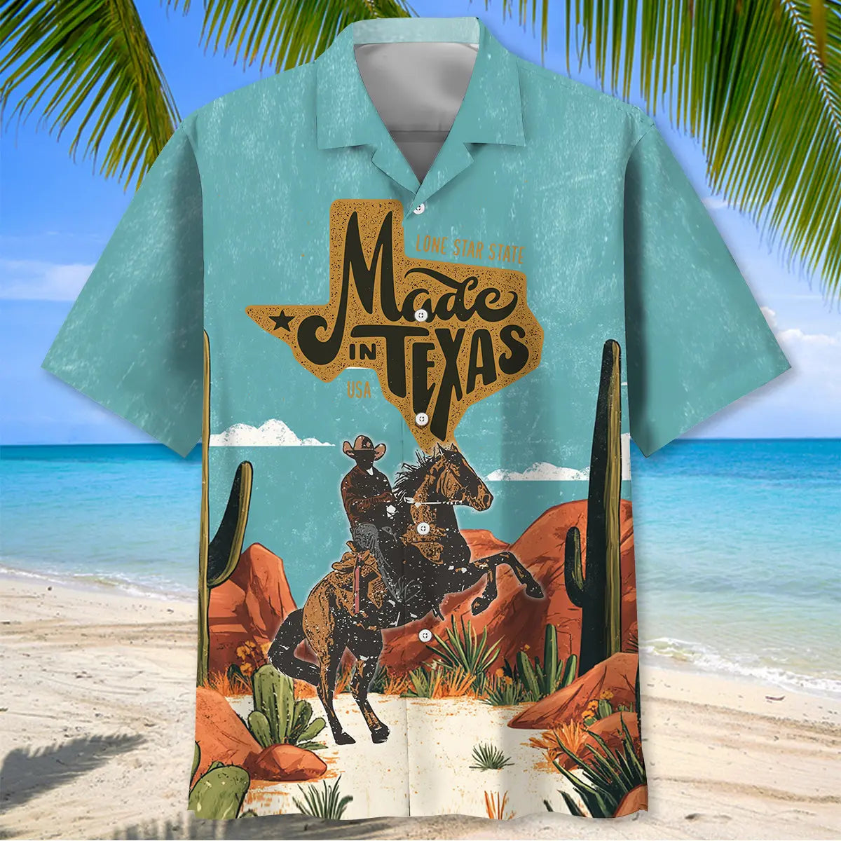 Lone Star Heritage Texas Hawaiian Shirt For Resort Trips, Coastal Parties, And Warm Weather Style