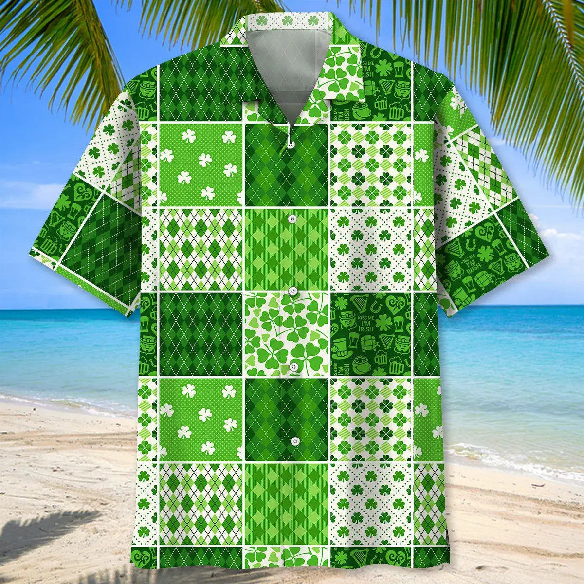 Lucky Irish Saint Patrick's Day Hawaiian Shirt For Beach Days, Summer Outings, And Thoughtful Gift Giving