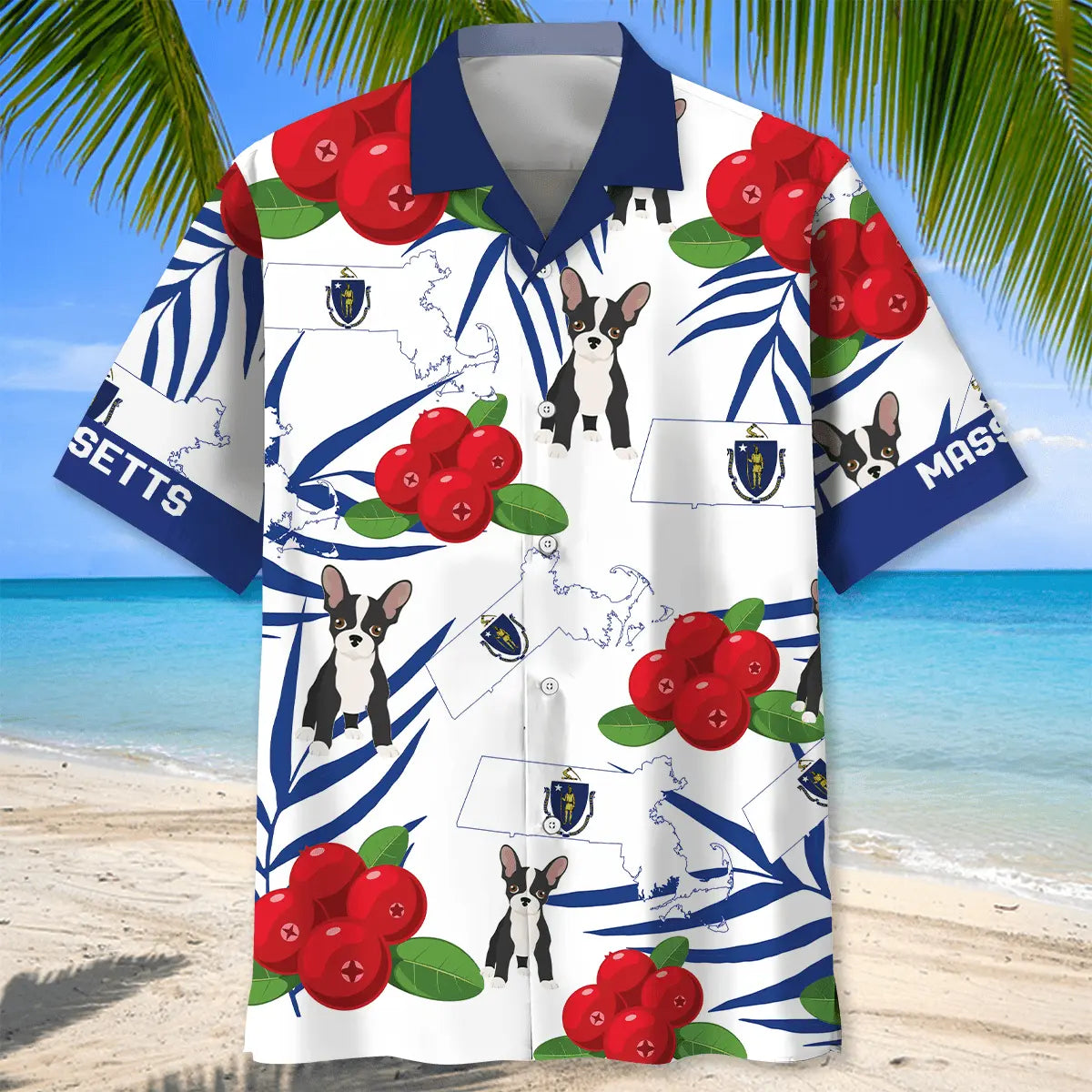 Massachusetts State Proud Hawaiian Shirt For Warm Weather Outing, Summer Gathering, And Comfortable Travel Wear