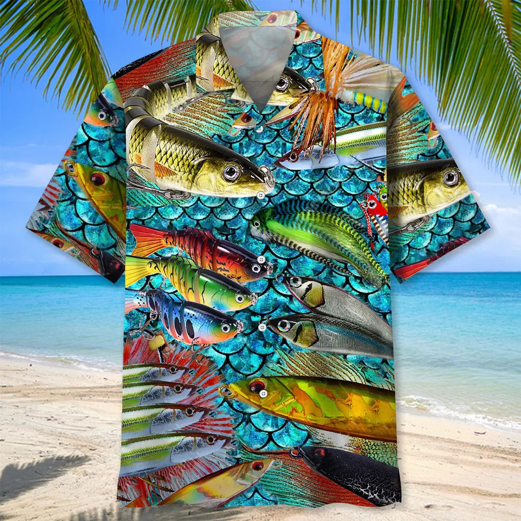 Master Baiter Fishing Hawaiian Shirt For Outdoor Adventures, Coastal Travel, And Comfortable Casual Style