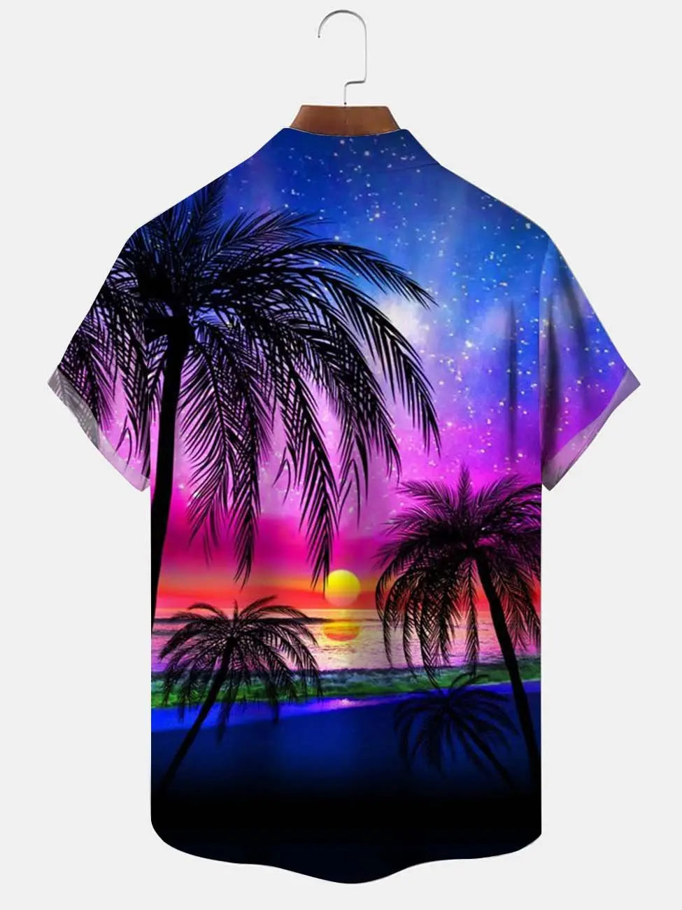 Blue Violet Gradient Coco Hawaiian Shirt For Resort Trips, Coastal Parties, And Warm Weather Style
