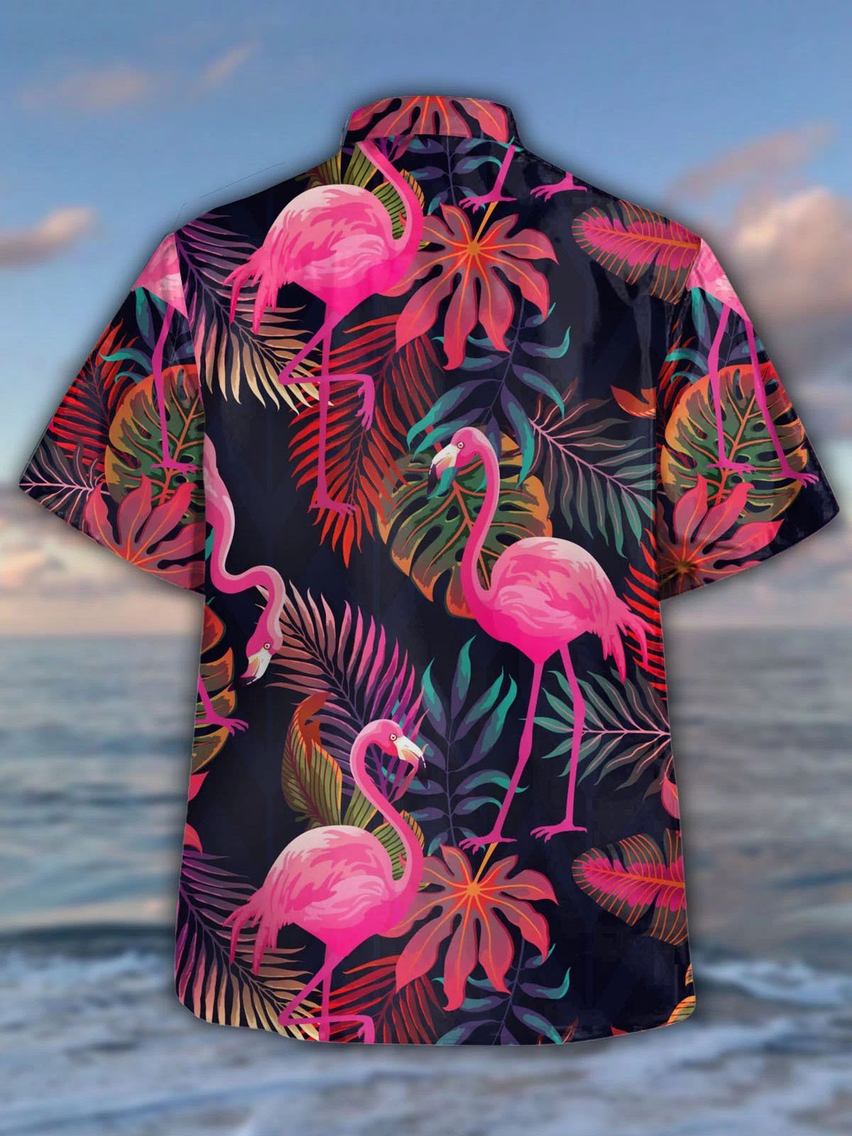 Botanical Flamingo Hawaiian Shirt For Tropical Holidays, Outdoor Gatherings, And Everyday Comfort