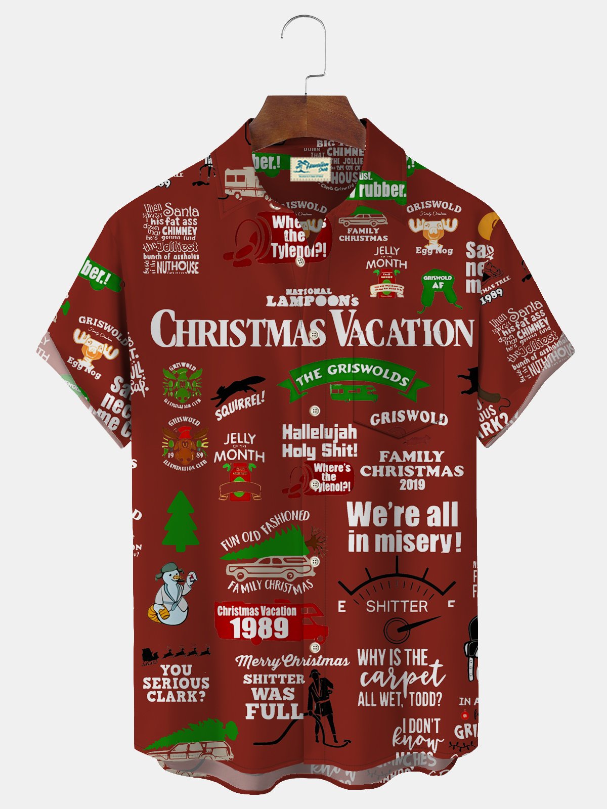 Vintage Christmas Vacation Family Holiday Hawaiian Shirt For Summer Vacation, Beach Travel, And Casual Wear