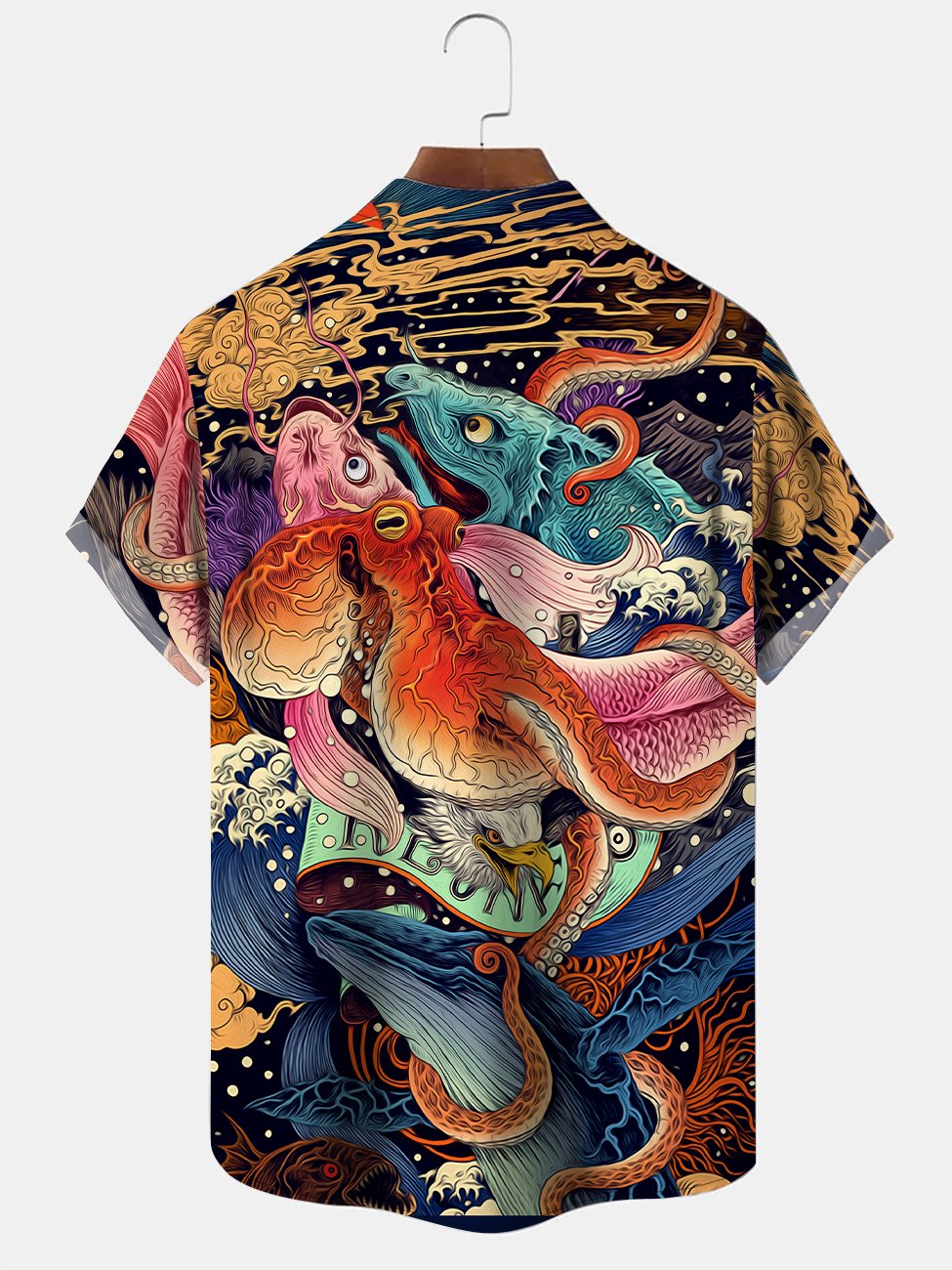 Estern Pattern Hawaiian Shirt For Tropical Holidays, Outdoor Gatherings, And Everyday Comfort