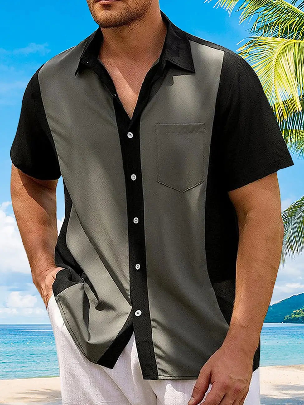Solid Bowling Hawaiian Shirt For Beach Days, Summer Outings, And Thoughtful Gift Giving