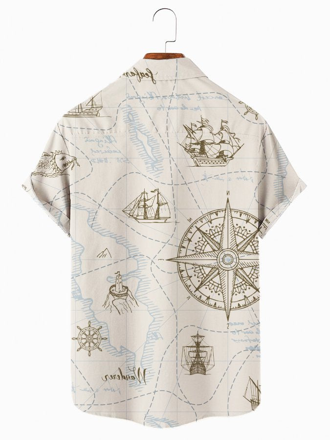 Steamer Creative Pattern Hawaiian Shirt For Resort Trips, Coastal Parties, And Warm Weather Style
