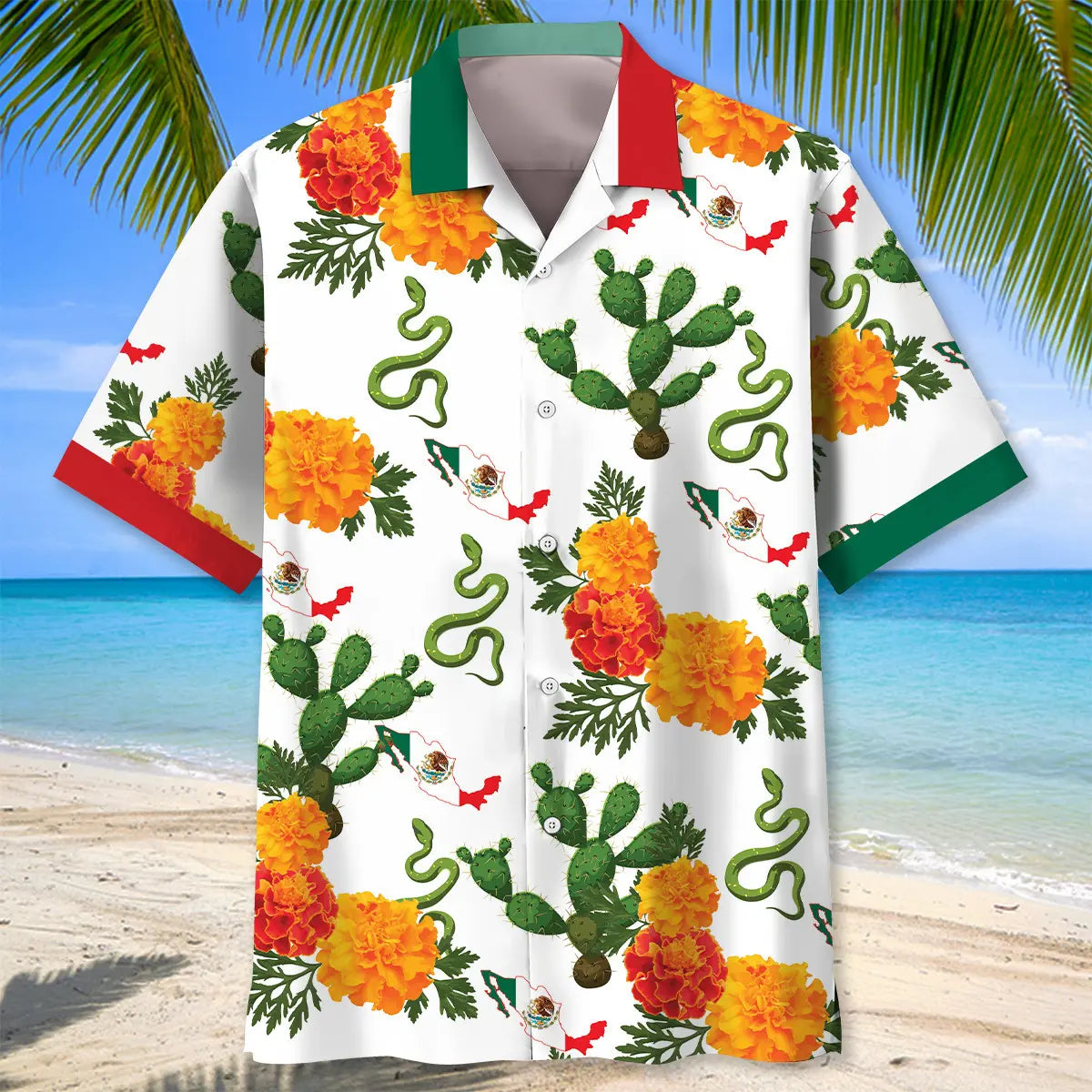 Mexico Cactus Hawaiian Shirt For Resort Trips, Coastal Parties, And Warm Weather Style