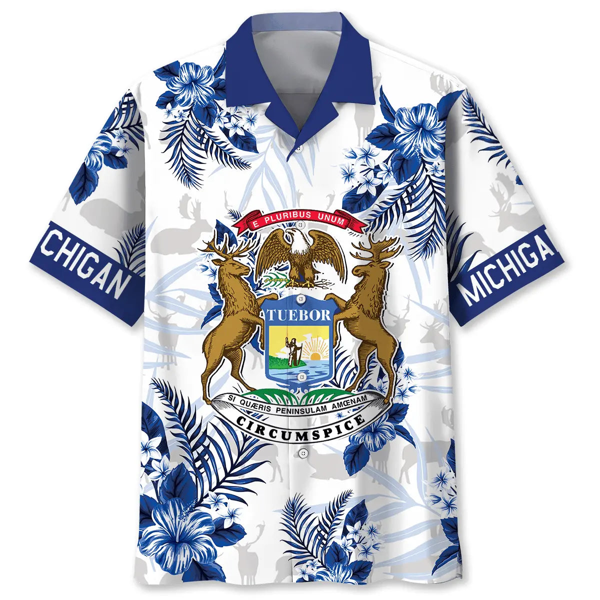 Michigan State Flag Proud Hawaiian Shirt For Summer Road Trip And Weekend Wear