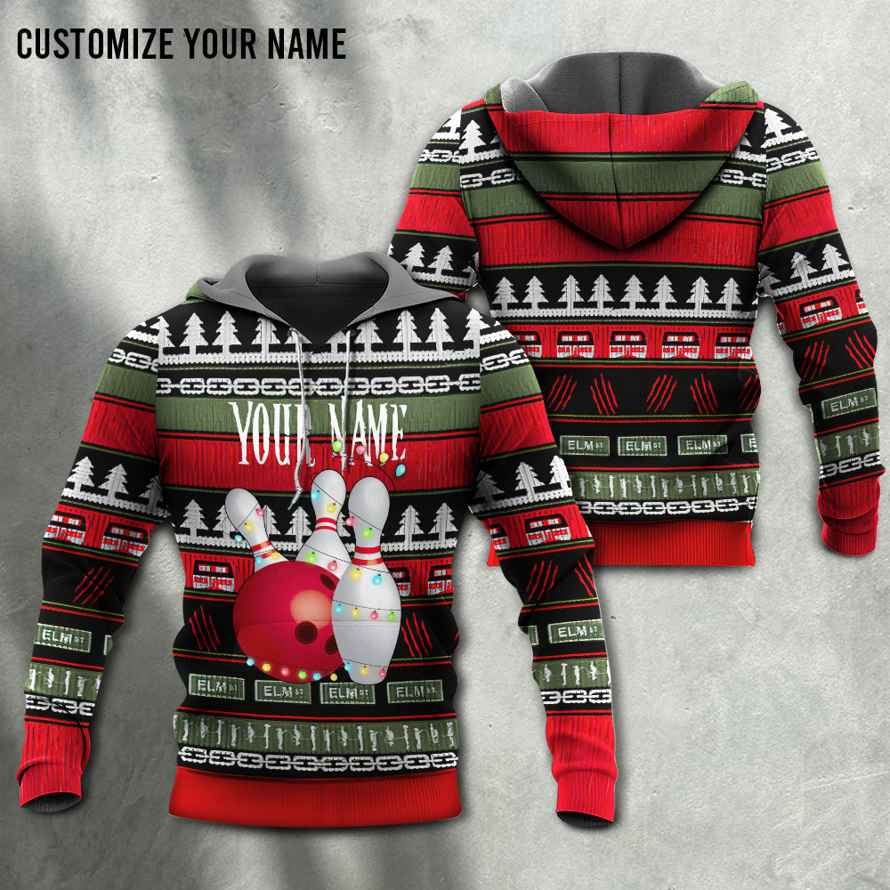 Christmas Bowling Personalized Hoodie For Holiday Parties Weekend Outings And Cheerful Gift Giving