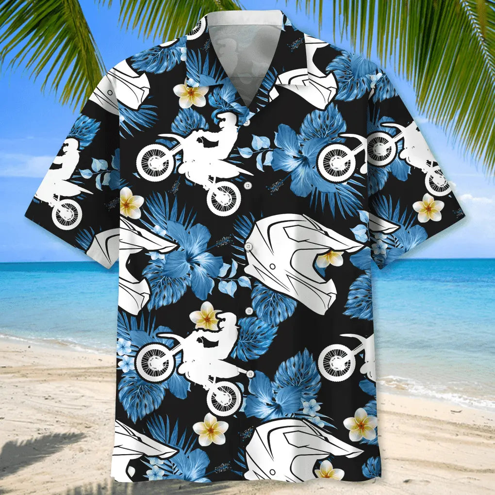 Motocross Nature Hawaiian Shirt For Island Vacations, Resort Wear, And Relaxed Seasonal Style