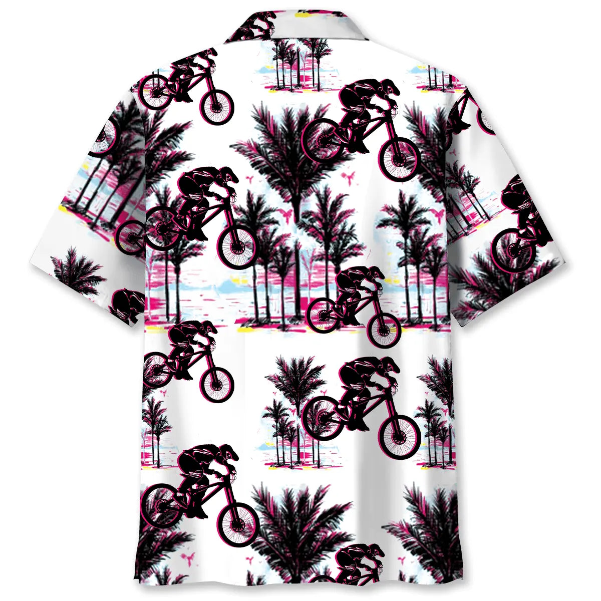 Abstract Mountain Bike Hawaiian Shirt For Beach Days, Summer Outings, And Thoughtful Gift Giving