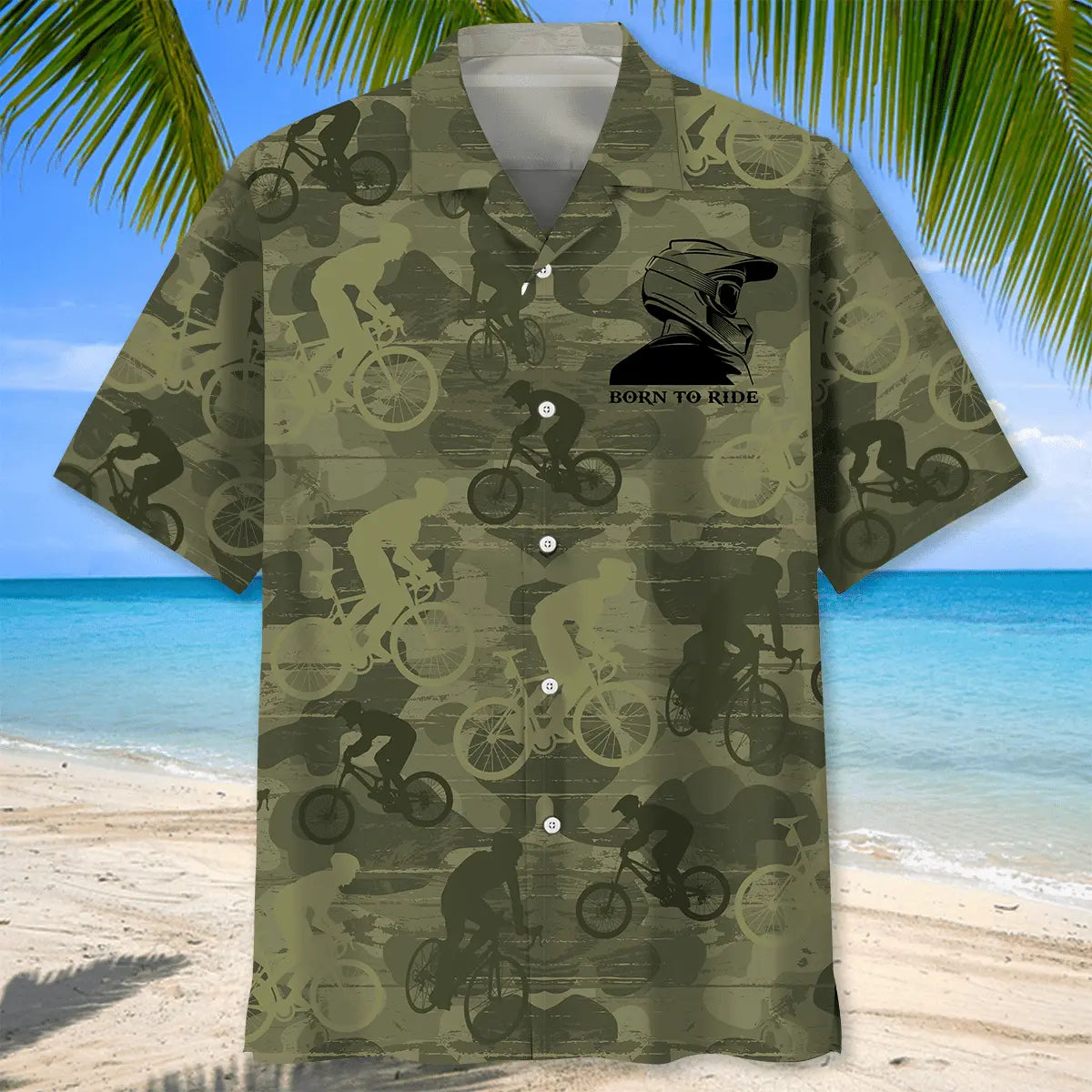 Mountain Bike Ride Hawaiian Shirt For Island Vacations, Resort Wear, And Relaxed Seasonal Style