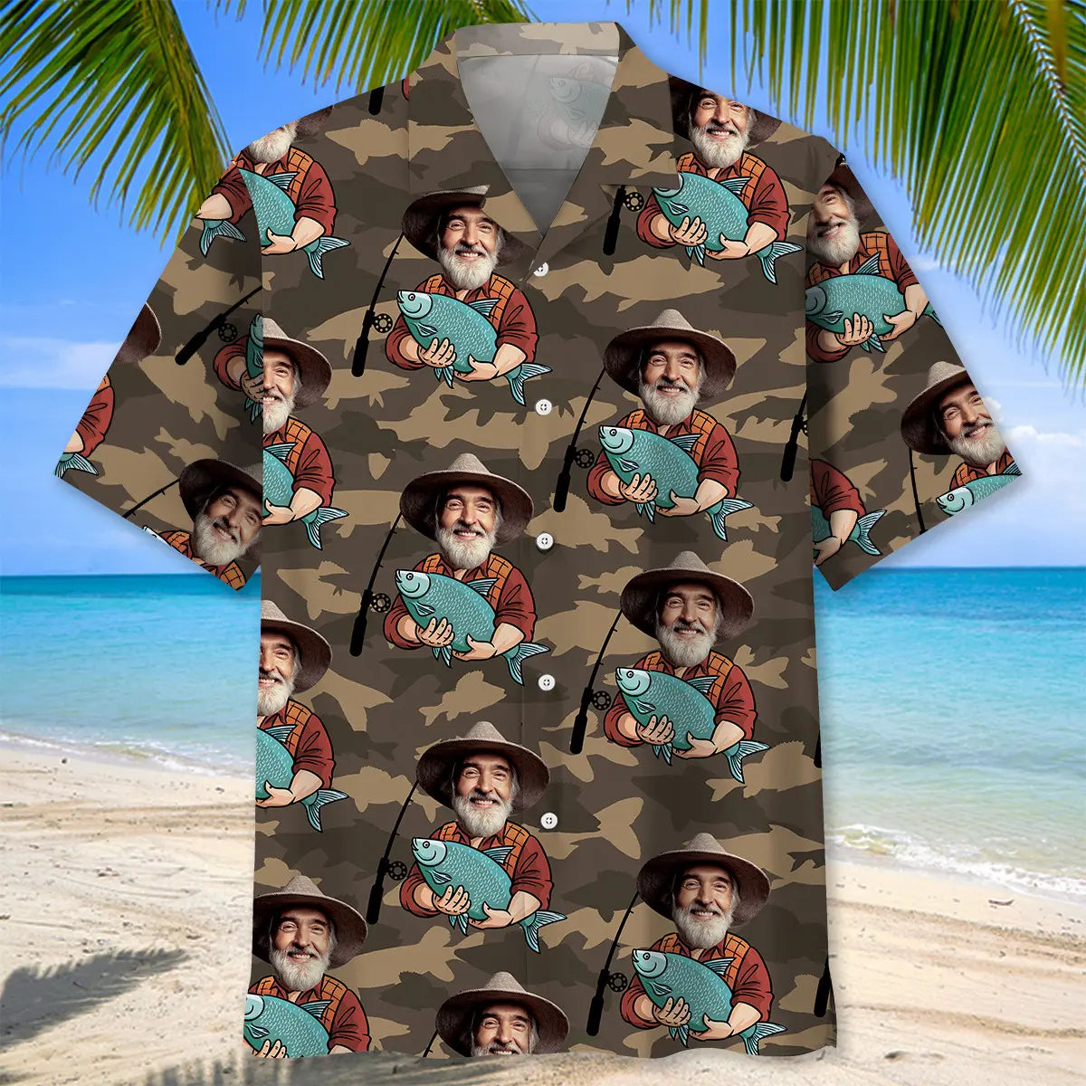 Biggest Catch Fishing Personalized Photo Hawaiian Shirt For Summer Vacation, Beach Travel, And Casual Wear