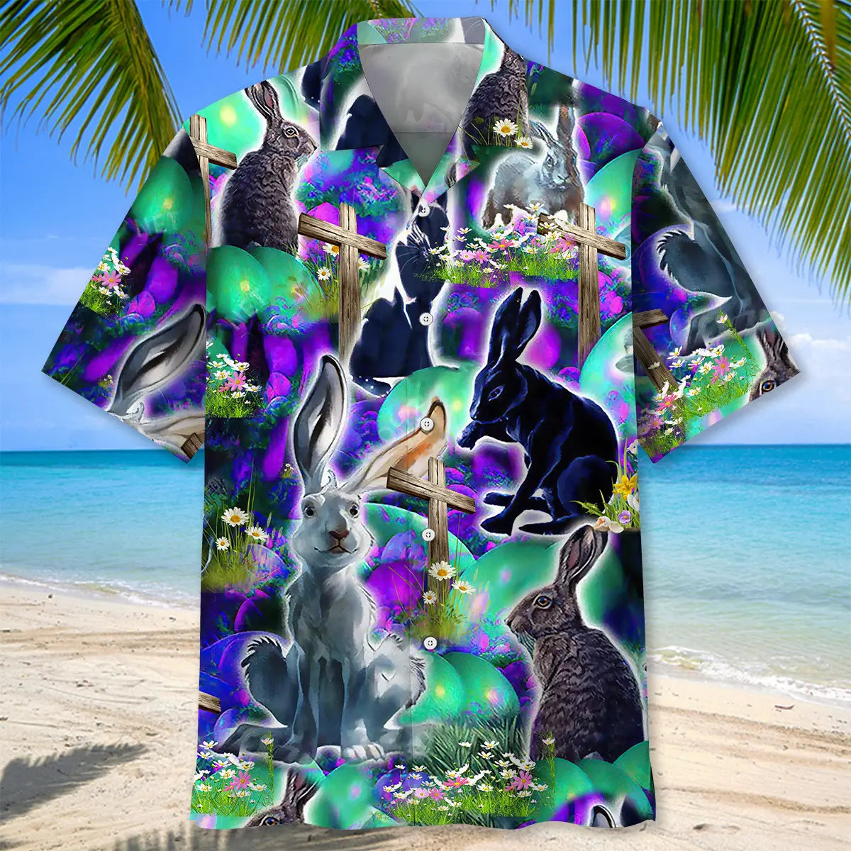 Neon Easter Hawaiian Shirt For Beach Days, Summer Outings, And Thoughtful Gift Giving