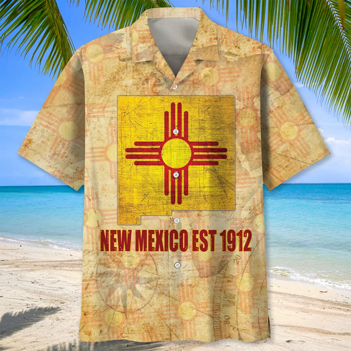 New Mexico EST 1912 Hawaiian Shirt For Poolside Gathering, Relaxed Getaway, And Comfortable Travel Wear