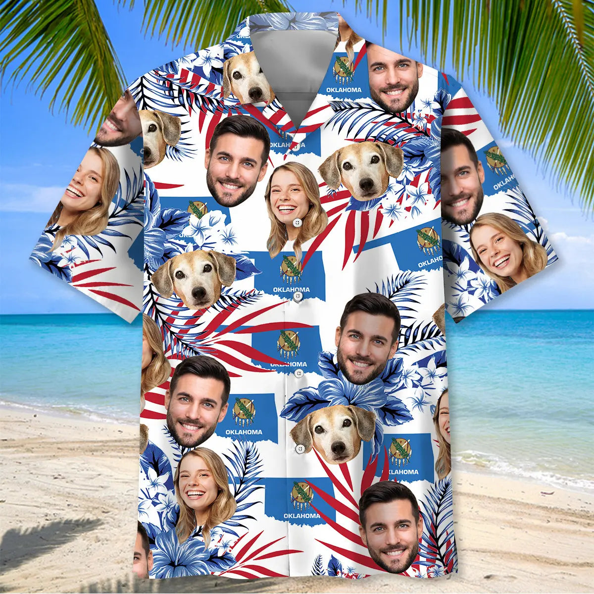 Oklahoma Family Personalized Photo Face Hawaiian Shirt For Beach Days, Summer Outings, And Thoughtful Gift Giving