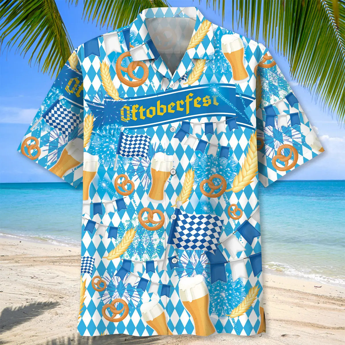 Oktoberfest Celebration Drinking Hawaiian Shirt For Island Vacations, Resort Wear, And Relaxed Seasonal Style