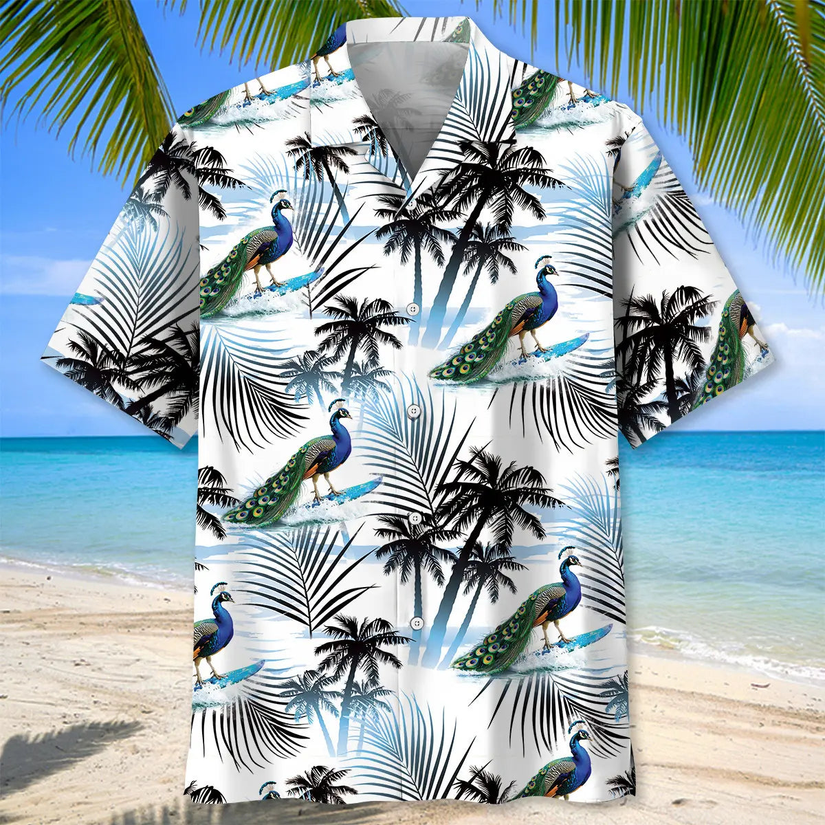 Funny Peacock Surfing Hawaiian Shirt For Sports Fans, Summer Outings, And Relaxed Vacation Wear