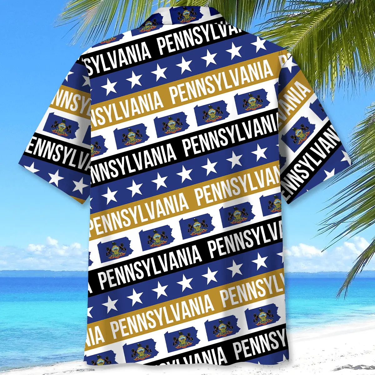 Pennsylvania Heritage Hawaiian Shirt For Summer Vacation, Beach Travel, And Casual Wear