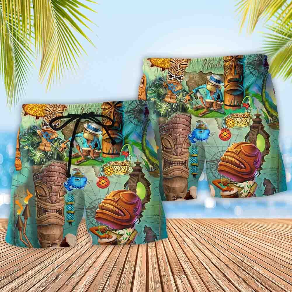 Tiki Bar Open Island Beach Shorts Design View For Summer Events And Coastal Getaways