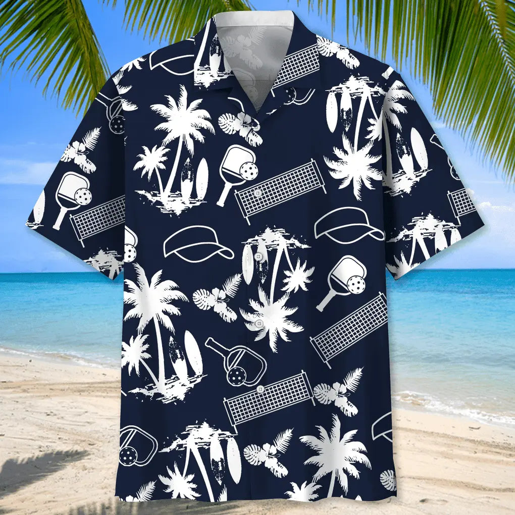 Pickleball Black Hawaiian Shirt For Beach Days, Summer Outings, And Thoughtful Gift Giving