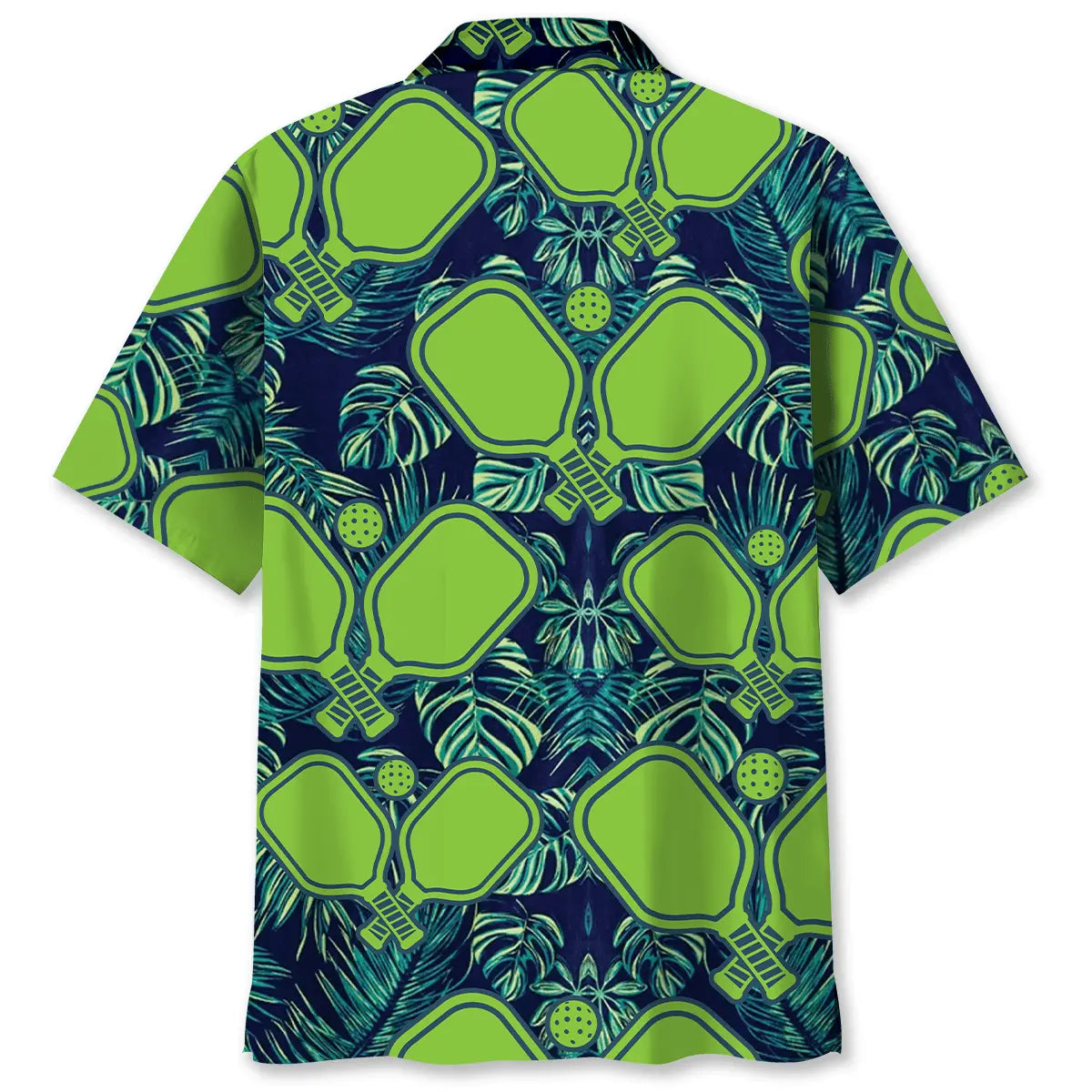 Pickleball Green Leaves Hawaiian Shirt For Tropical Holidays, Outdoor Gatherings, And Everyday Comfort