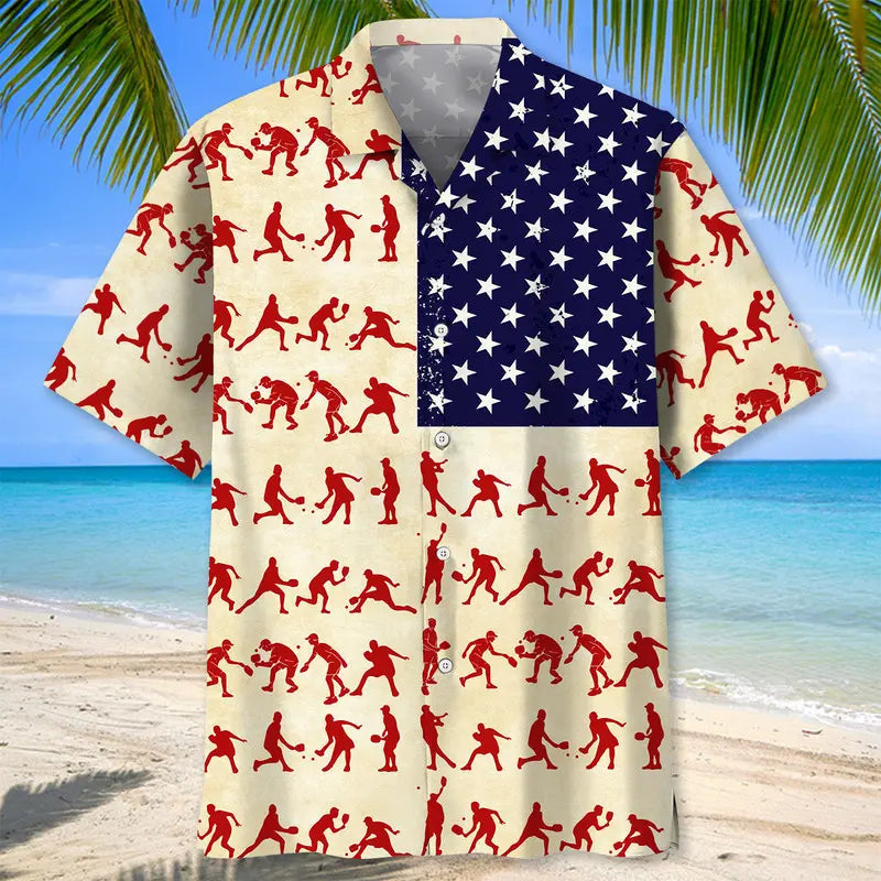 American Pickleball Hawaiian Shirt For Resort Trips, Coastal Parties, And Warm Weather Style
