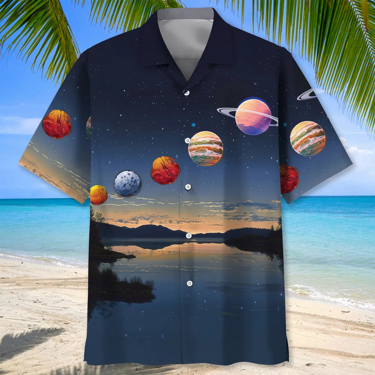 Planets Line Up Hawaiian Shirt For Poolside Gathering And Resort Wear