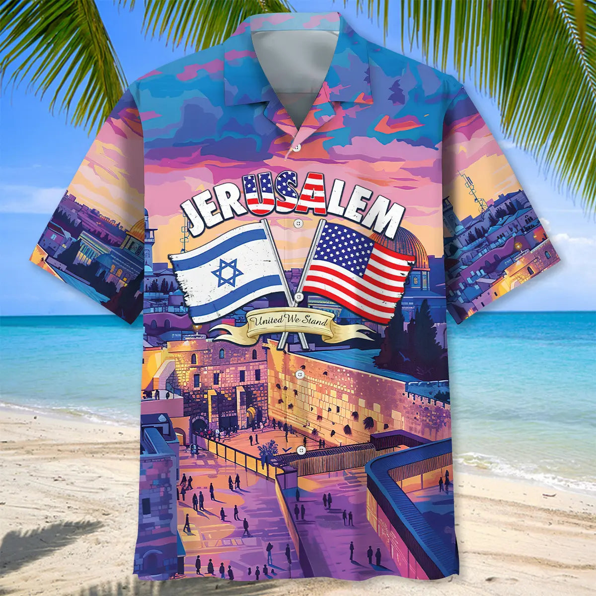 Pray For Jerusalem Hawaiian Shirt For Summer Gathering And Warm Weather Fashion