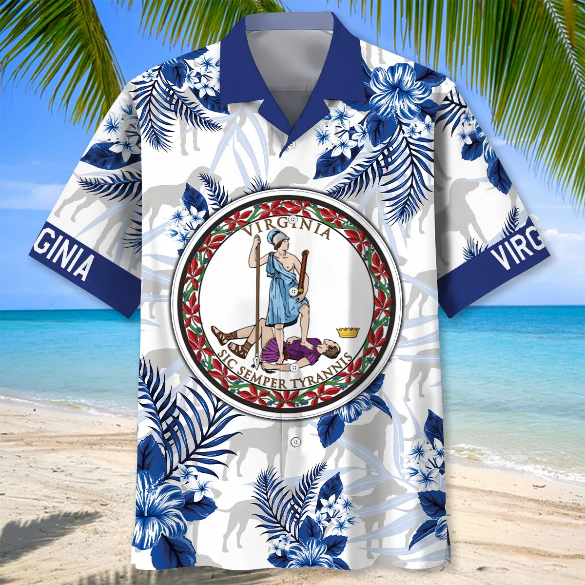 Proud Virginia State Hawaiian Shirt For Warm Weather Outing And Resort Wear