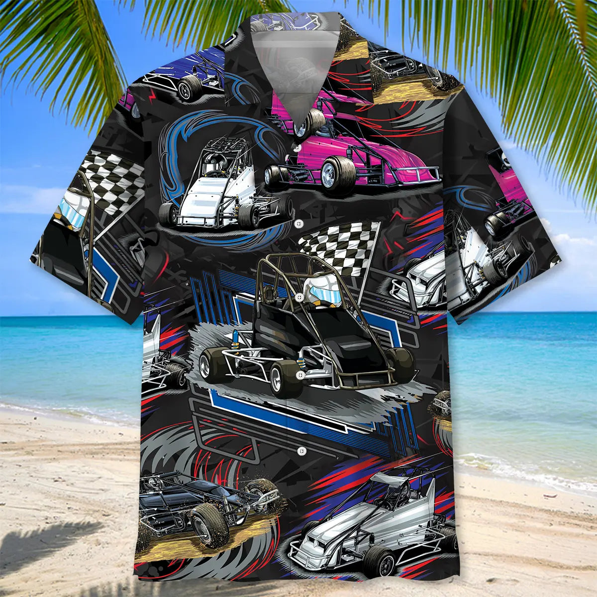 Quarter Midget Race Car Hawaiian Shirt For Tropical Holidays, Outdoor Gatherings, And Everyday Comfort