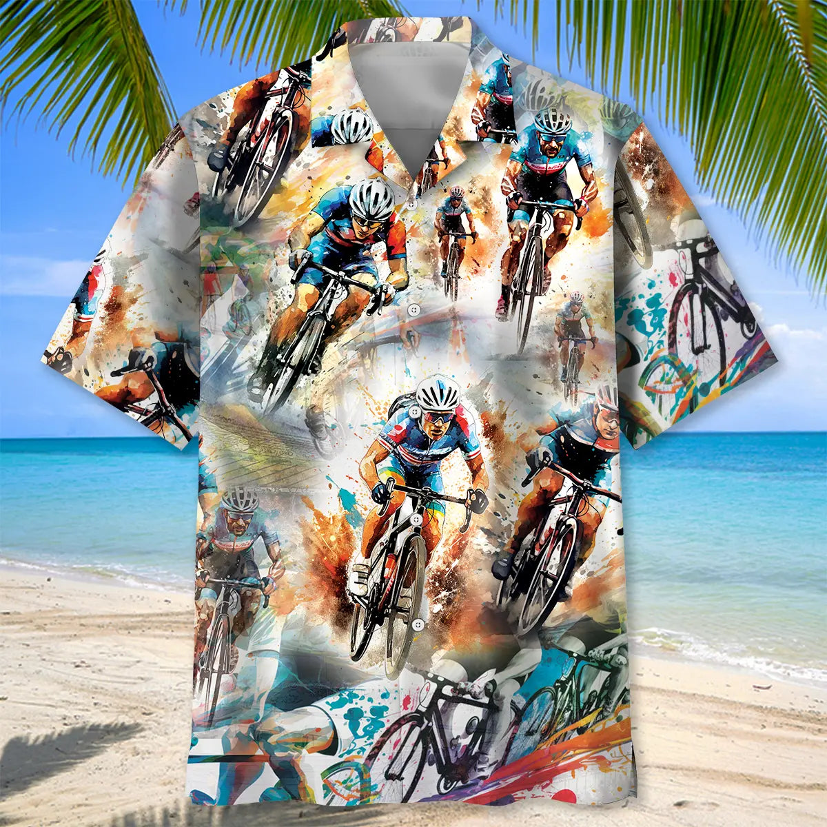 Racing Cycling Hawaiian Shirt For Summer Vacation, Beach Travel, And Casual Wear