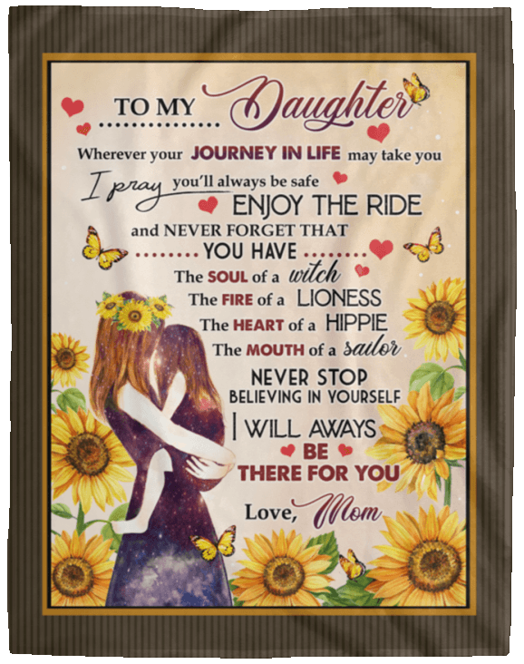 Sunflower To My Daughter Love Mom Flannel Blanket For Cozy Bedroom Sofa Decor
