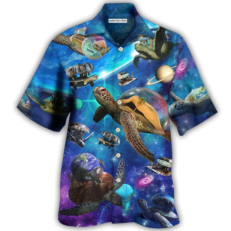 Turtle Amazing Planet Hawaiian Shirt Design Detail For Sunny Adventures And Casual Wear