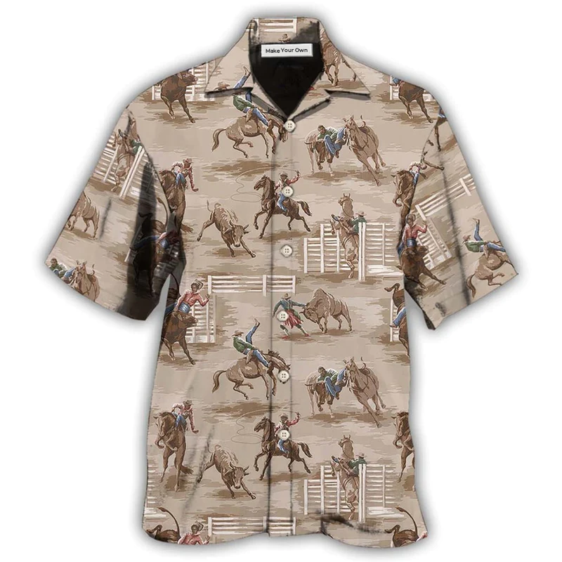 Horse Play Hawaiian Shirt Artwork View For Weekend Travel And Beach Style