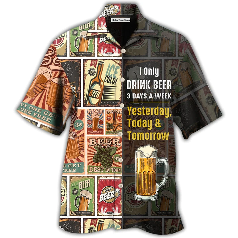 Beer Drink Days Week Hawaiian Shirt Pattern View For Relaxed Warm Weather Outfits