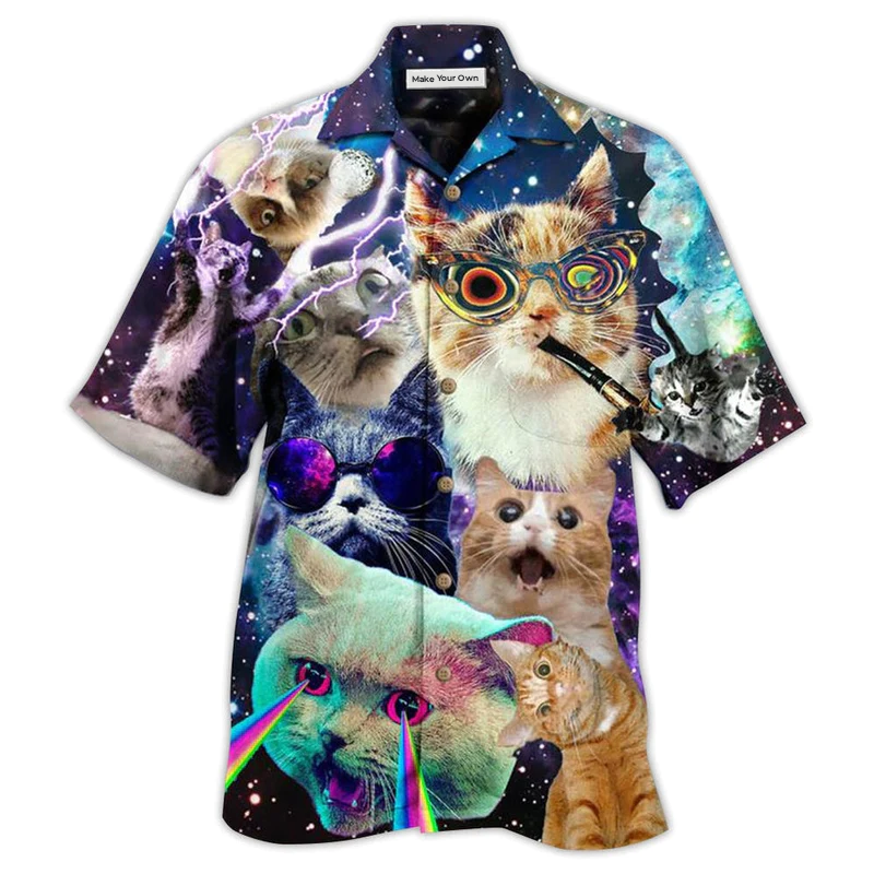 Cat Battle Flying Hawaiian Shirt For Warm Weather Adventures And Everyday Comfort
