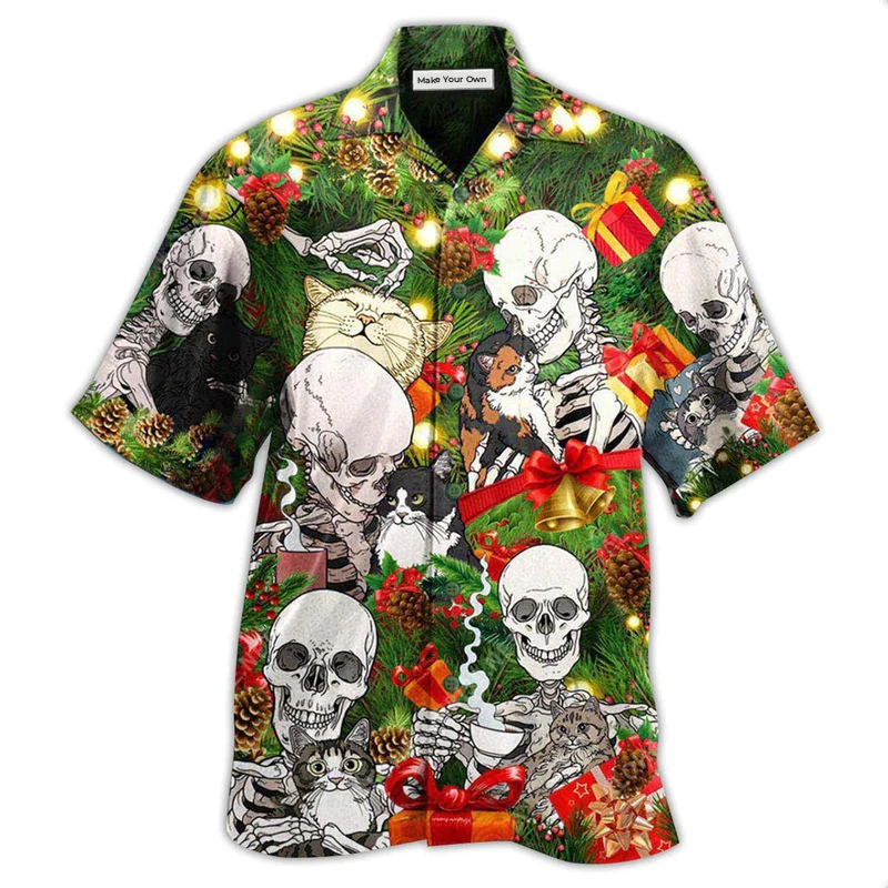 Skull Cat Talk Sht About Hawaiian Shirt For Poolside Relaxation And Sunny Getaways