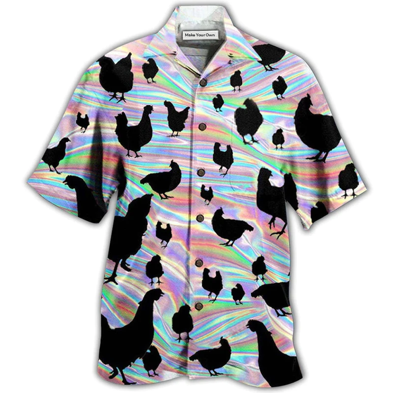 Chicken Awesome Hawaiian Shirt Artwork View For Weekend Travel And Beach Style