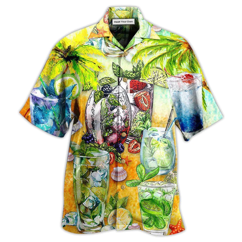 Cocktail Mojito Gives Summer Vibe Hawaiian Shirt For Summer Vacation And Beach Travel