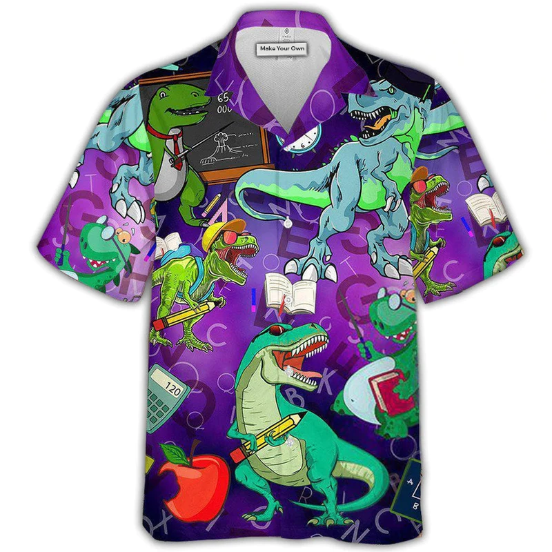 Funny Dinosaur Summer Hawaiian Shirt For Beach Parties And Weekend Getaways