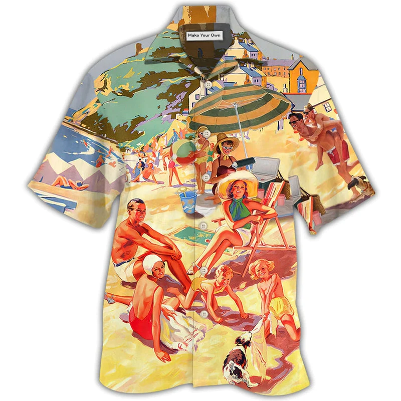 Funny Vacation Family Summer Hawaiian Shirt Pattern Detail For Summer Holidays And Outdoor Fun