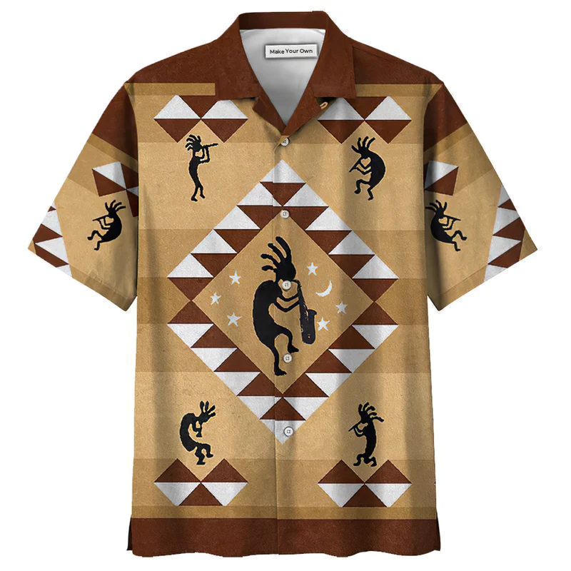 Bohemian Classic Peace Hawaiian Shirt Design Detail For Beach Days And Holiday Travel