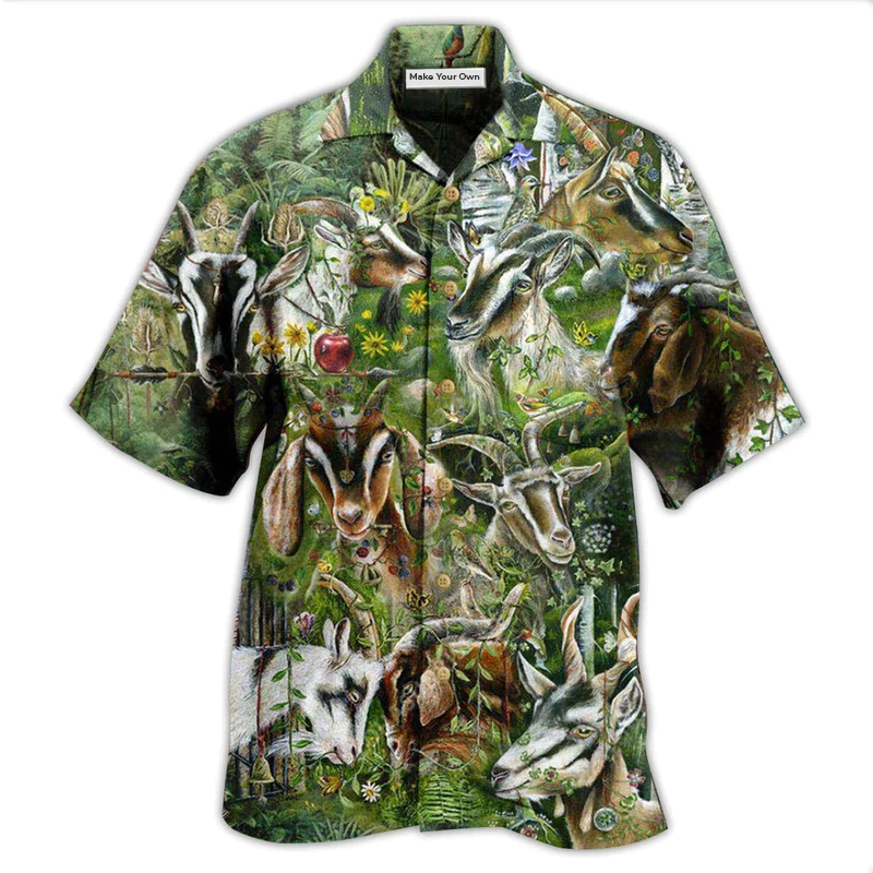 Goat Wild Forest Hawaiian Shirt For Summer Vacation And Beach Travel